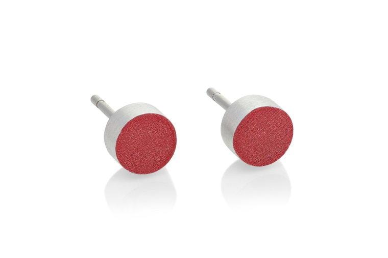 Clic Klein Rond Rood Oorbel - O36R