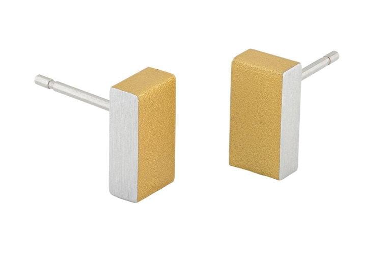 Clic Rechthoekje Oorbel goud geel - O23G