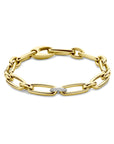 18K Bicolor Goud Geel/Wit Armband Diamant 7,4 Mm 19 Cm 0.20Ct G Vsi 7200009 - PansiteNederland.nl