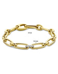 18K Bicolor Goud Geel/Wit Armband Diamant 7,4 Mm 19 Cm 0.20Ct G Vsi 7200009 - PansiteNederland.nl