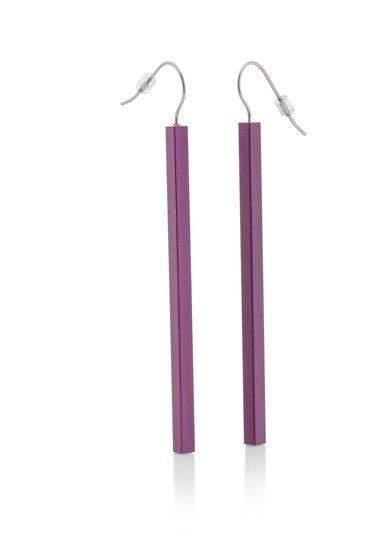 Clic Oorbel Lange Staafjes Paars - O38P