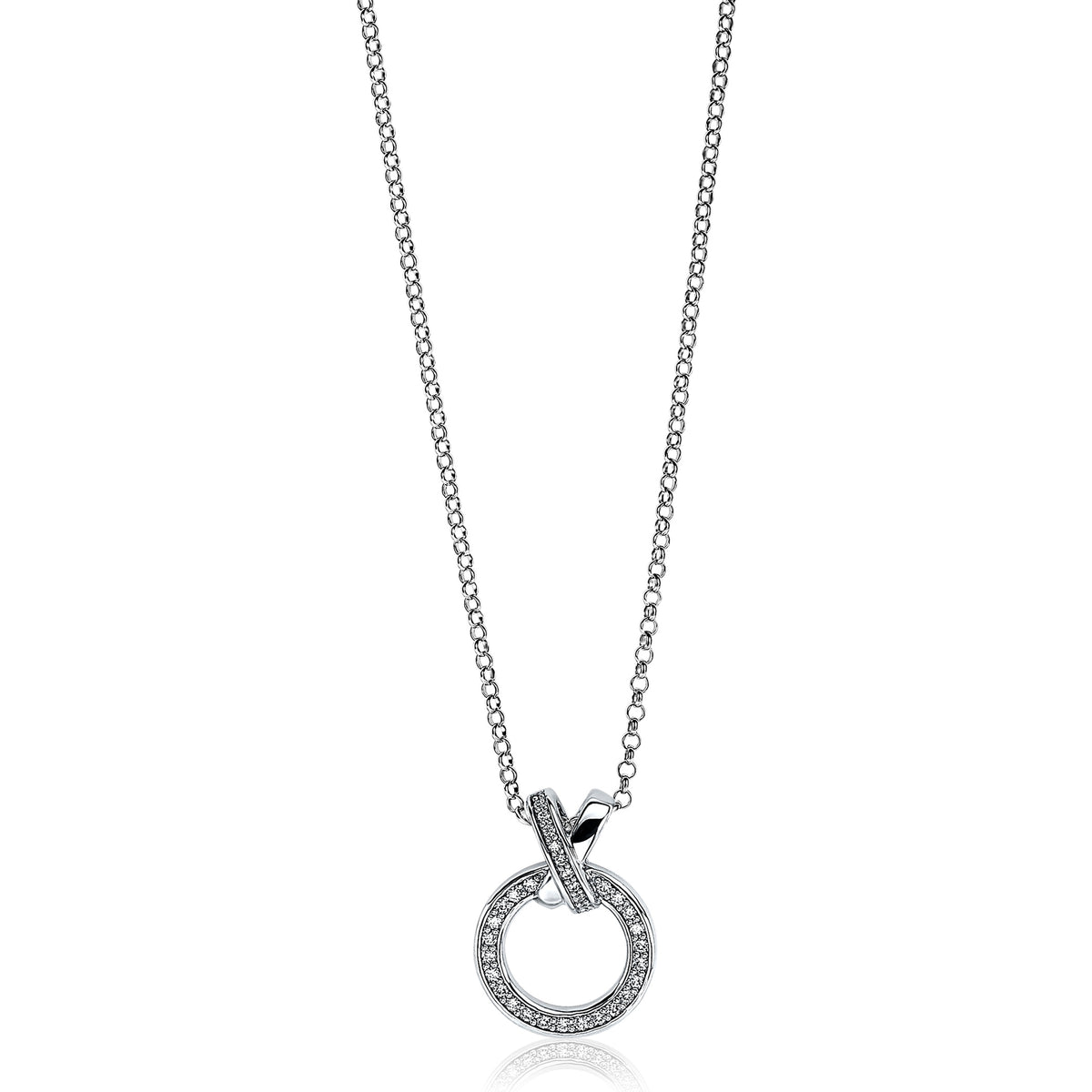ZINZI Zilveren Ketting met Witte Zirkonia ZIC1816