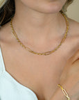 ZINZI Gold Plated Zilveren Schakelketting met Ovale Schakels 43-47cm ZIC2711G