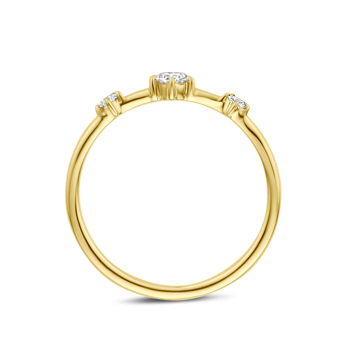 Ring lab grown diamant 0.20ct f vs 14K geelgoud