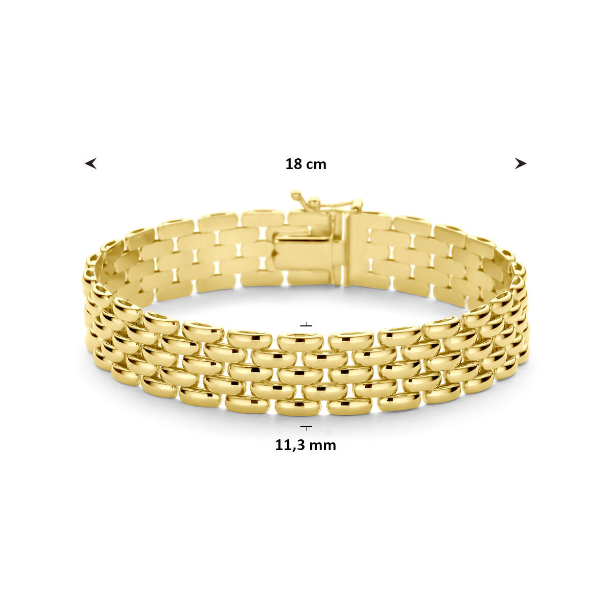 Fantasy Collection Armband panter 11,3 mm 18 cm 14K geelgoud