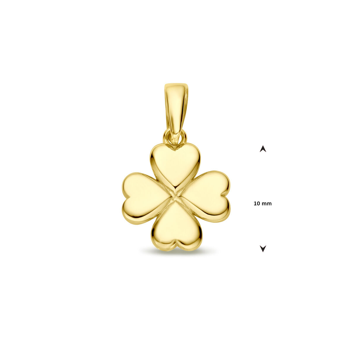Fantasy Collection Hanger klavertje 10 mm 14K geelgoud