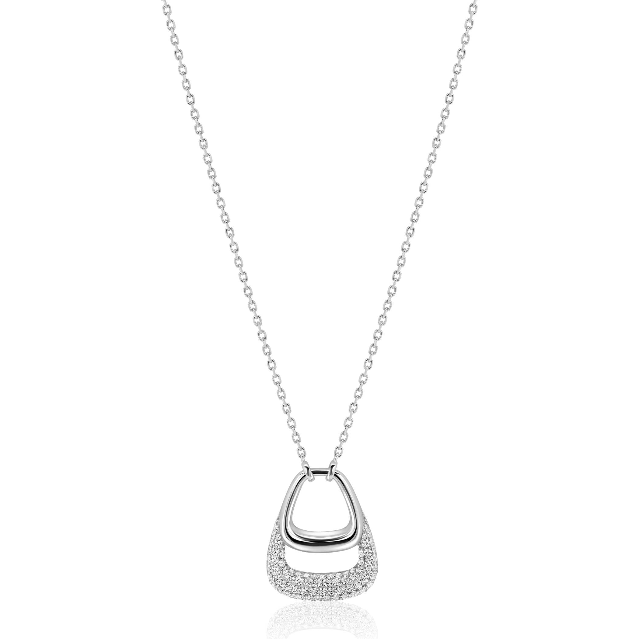 ZINZI Zilveren Ketting met Witte Zirkonia - ZIC2806