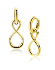 ZINZI gold plated zilveren oorbedels infinity 20mm ZICH2717G (zonder oorringen) - PansiteNederland.nl
