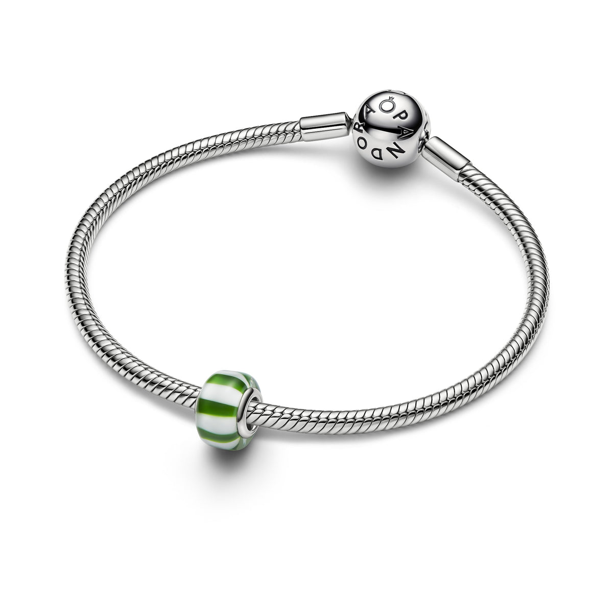 Pandora Groene Pepermunt Muranoglas Bedel platinaverguld