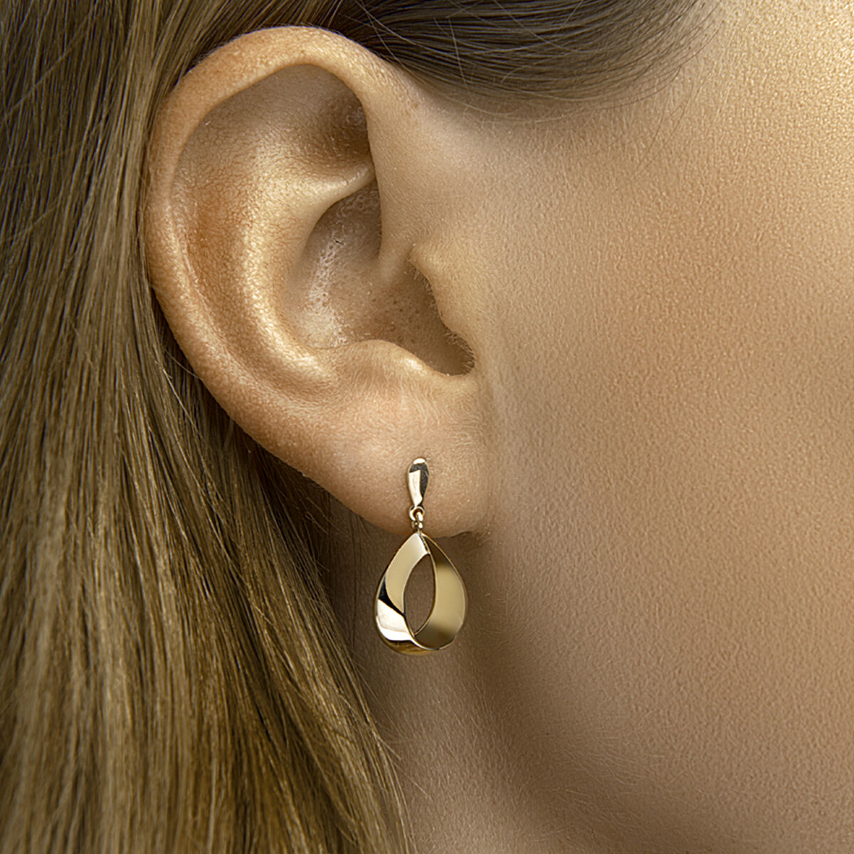 Fantasy Collection Hangende oorbellen schakel 14K geelgoud