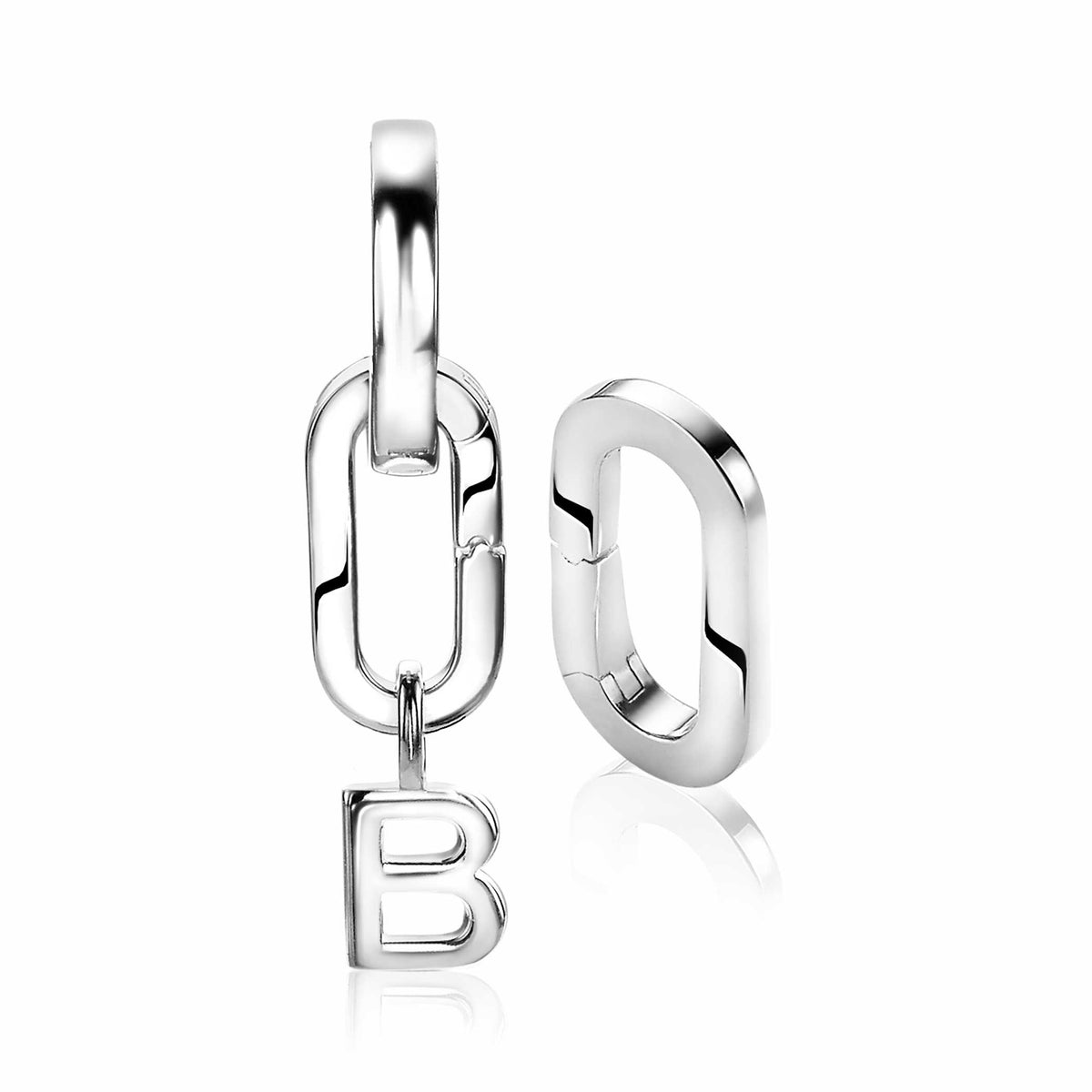 ZINZI zilveren ovale oorbedels sluitring 16mm voor je losse hangertjes ZICH2060 (zonder Oorbedels)