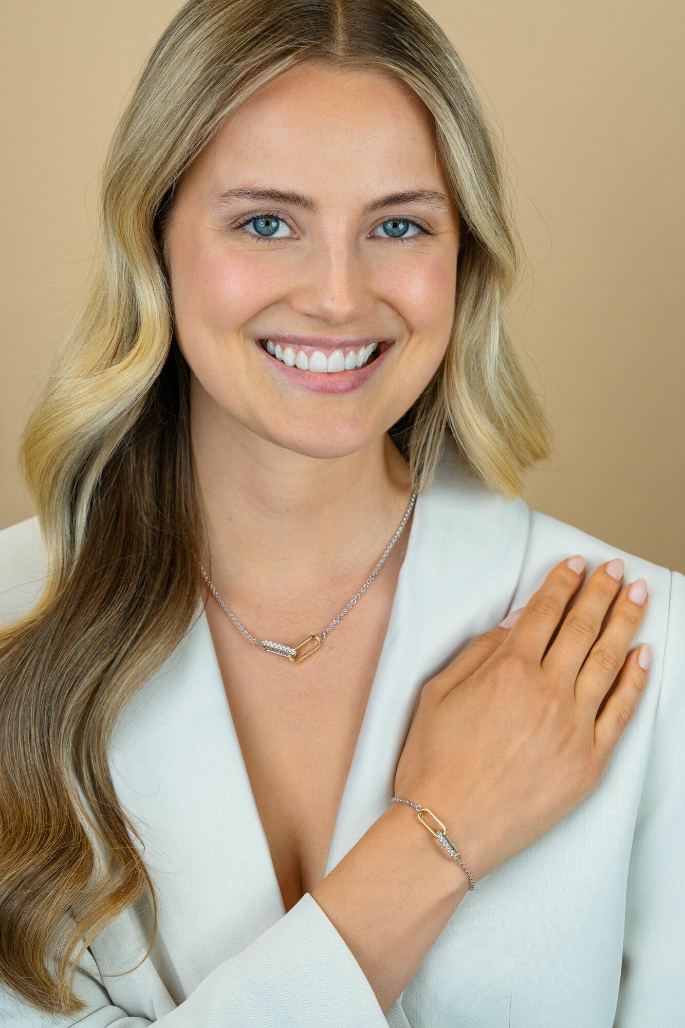 ZINZI zilveren armband met ovale schakels & zirkonia detail ZIA2758