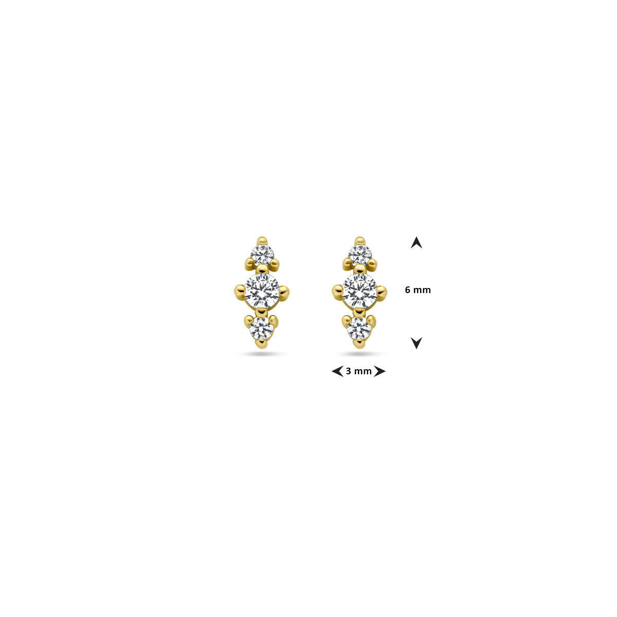 Fantasy Collection Oorbellen zirkonia 1 micron zilver verguld