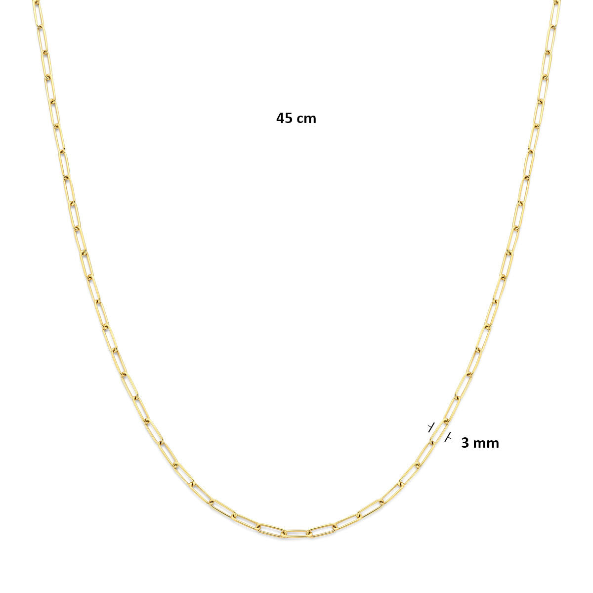 Fantasy Collection Collier 3 mm 45 cm 14K geelgoud