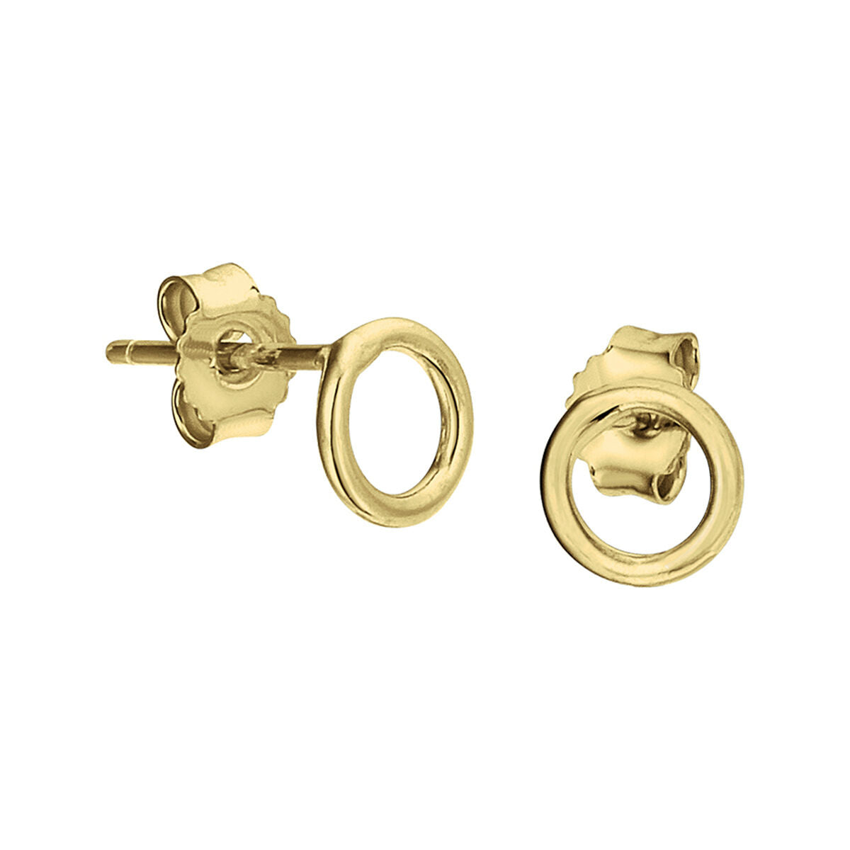 Fantasy Collection Oorbellen rondje 6 mm zilver verguld