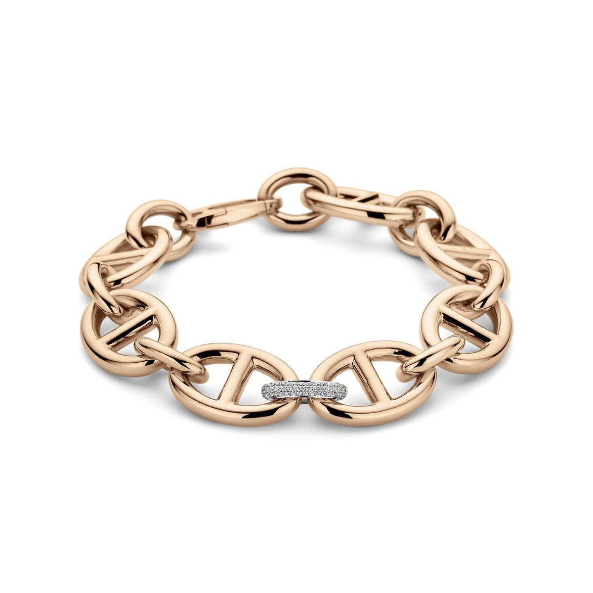Fantasy Collection Armband marine diamant 0.34ct g vsi 16 mm 20,5 cm 18K bicolor goud rosé/wit