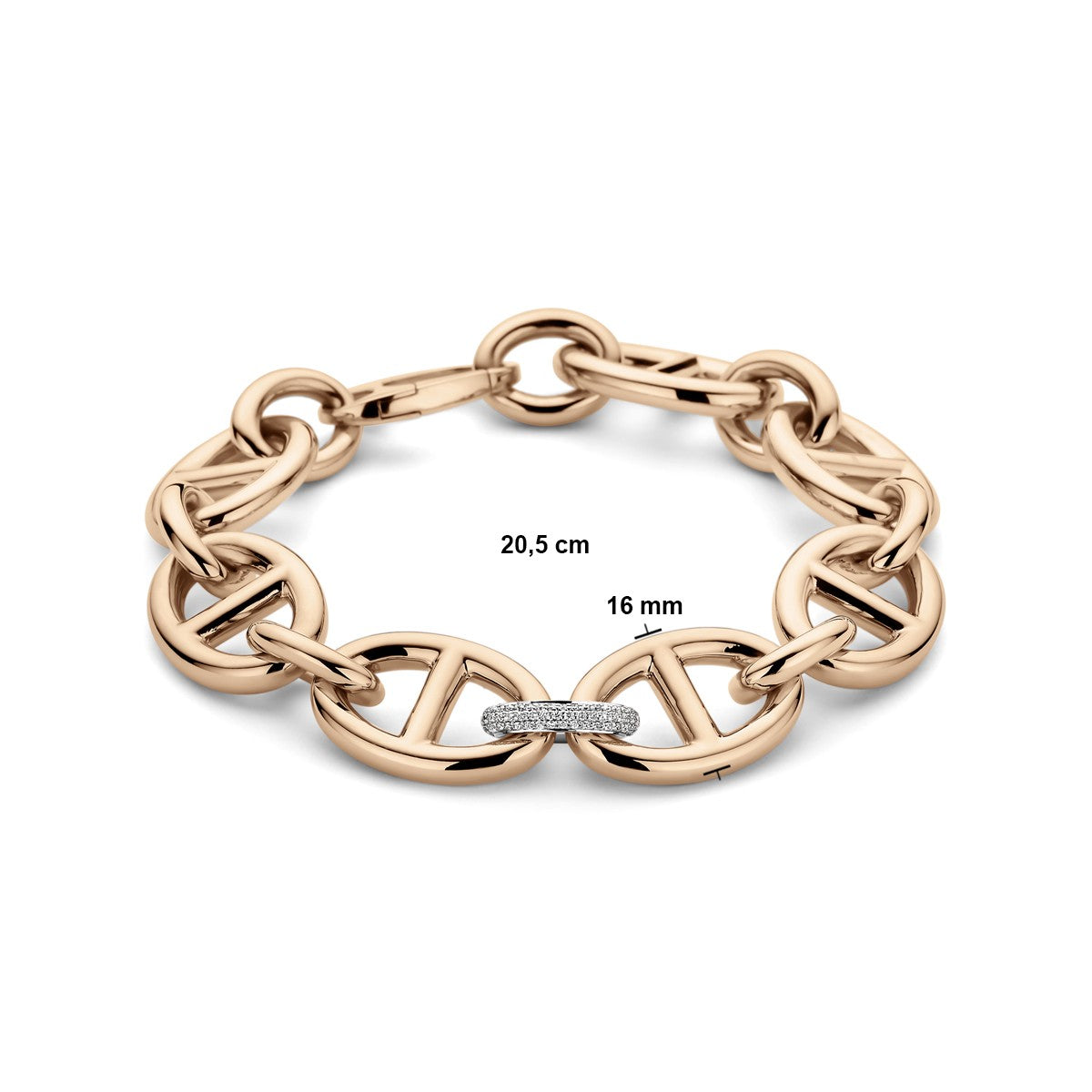 Fantasy Collection Armband marine diamant 0.34ct g vsi 16 mm 20,5 cm 18K bicolor goud rosé/wit