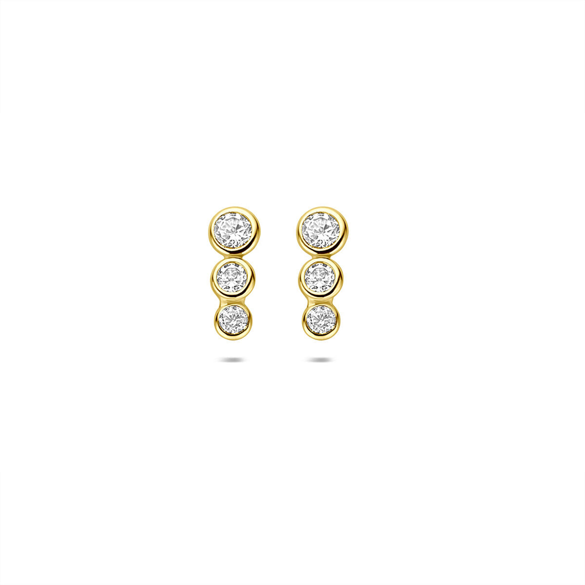 Fantasy Collection Oorbellen zirkonia 9 mm 9K geelgoud