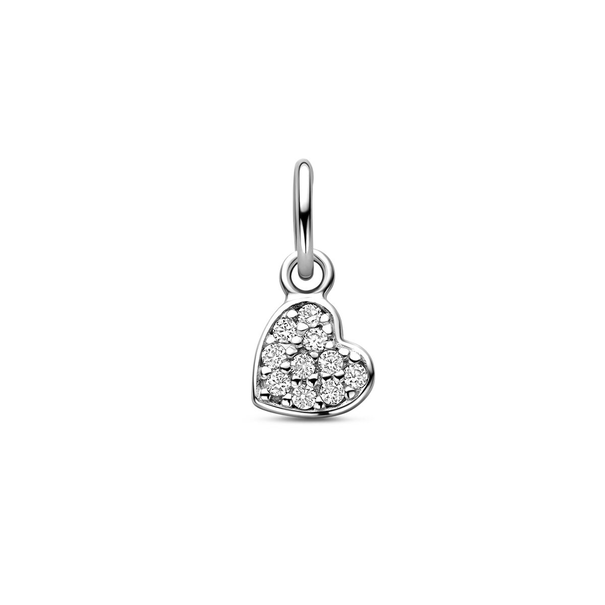 Fantasy Collection Hanger hartje zirkonia 8,5 mm zilver