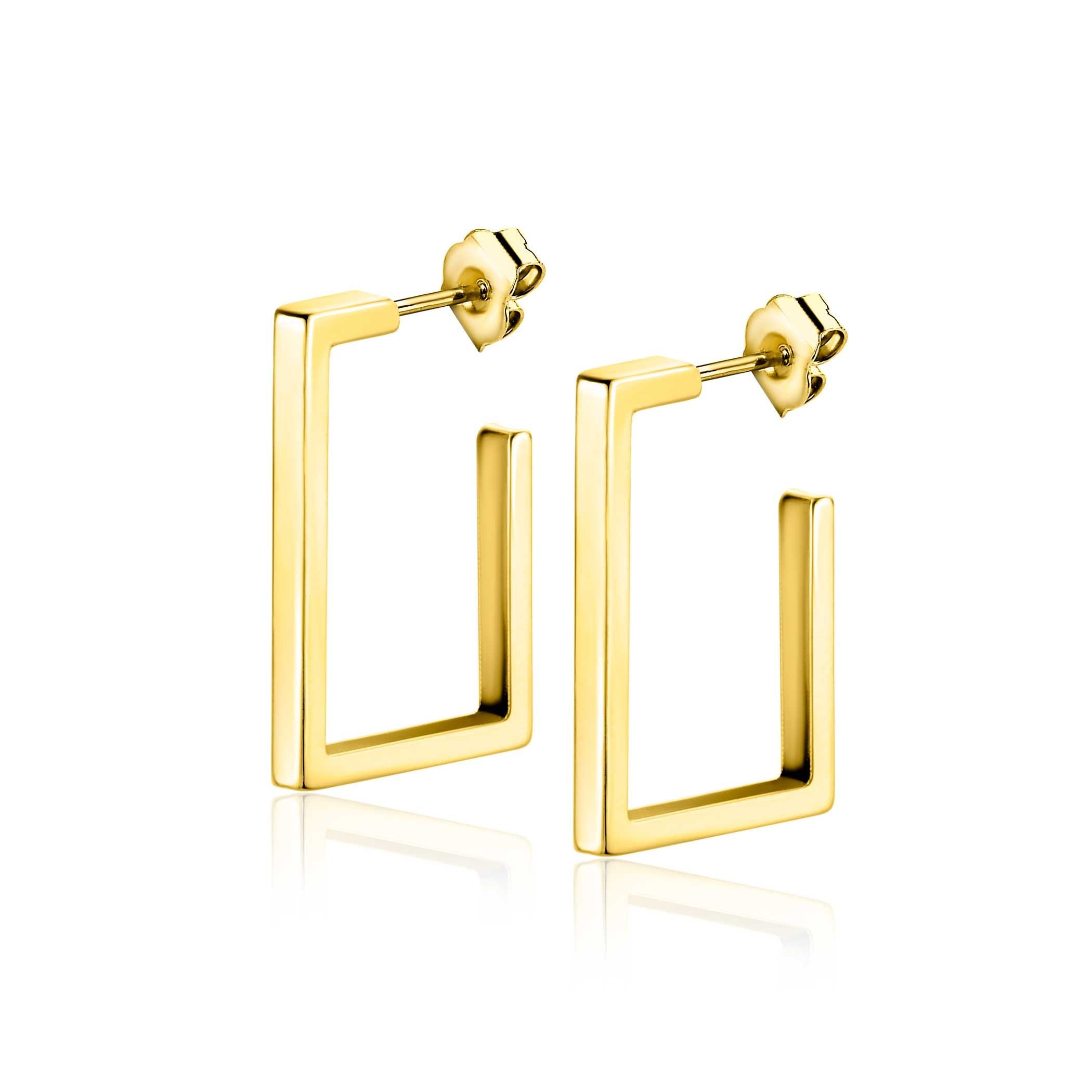 ZINZI 14K Gouden Oorknoppen ZGO482 zilver oorbellen