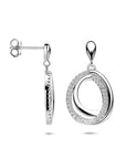Zilveren gerhodineerde oorhangers zirkonia 25 mm - 1341331