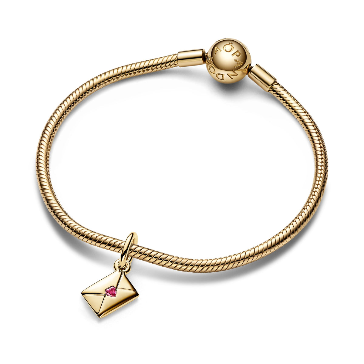 Pandora Hangende bedel envelop liefdesbrief goudverguld 762606C01