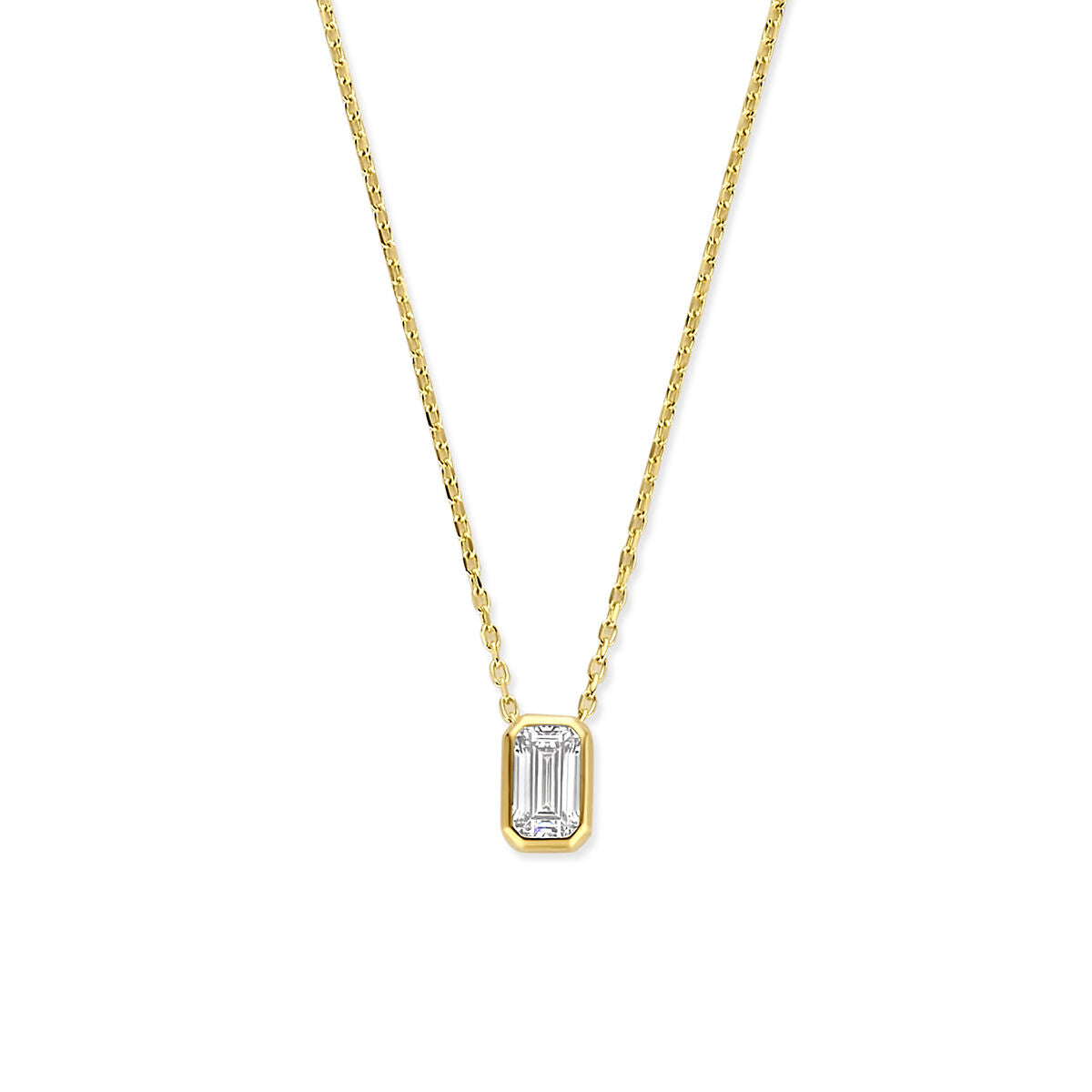 Collier zirkonia 41 - 43 - 45 cm 14K geelgoud