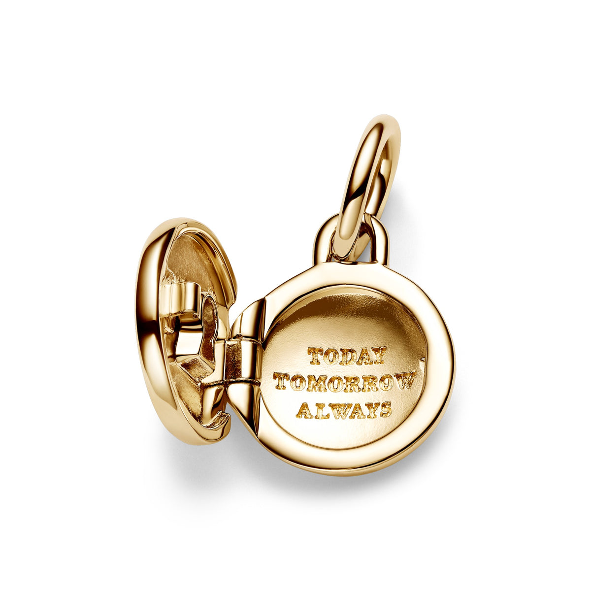 Pandora Te openen & graveerbare liefdesmedaillon hangende bedel goudverguld 763066C01