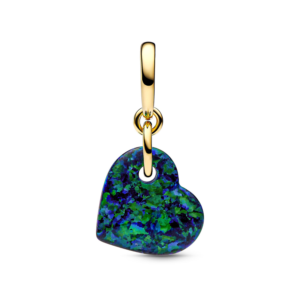 Pandora Opalescent Groen Hart Hangende Bedel goudverguld 763348C01