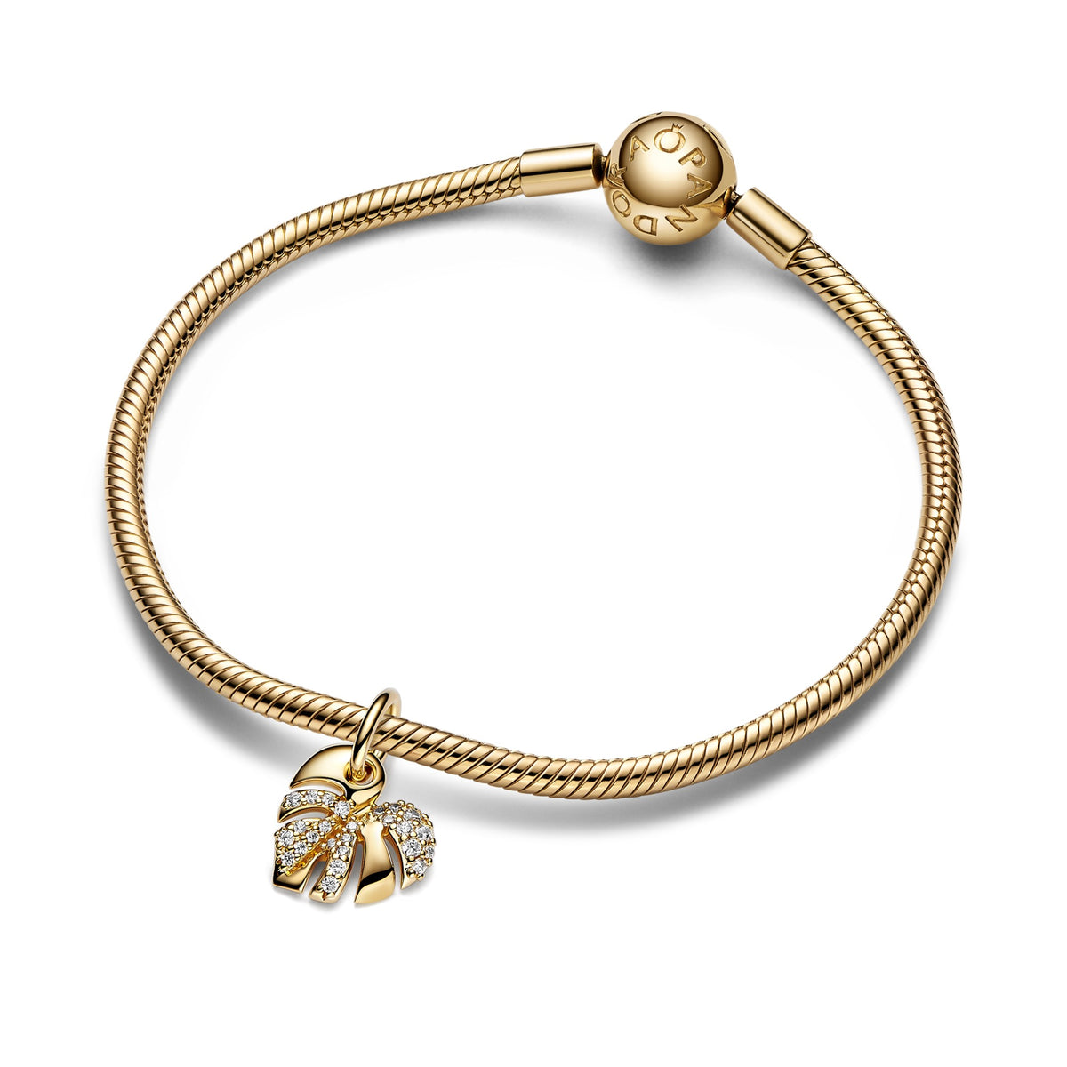 Pandora Sprankelend Monstera Blad Hangende Bedel goudverguld 763349C01