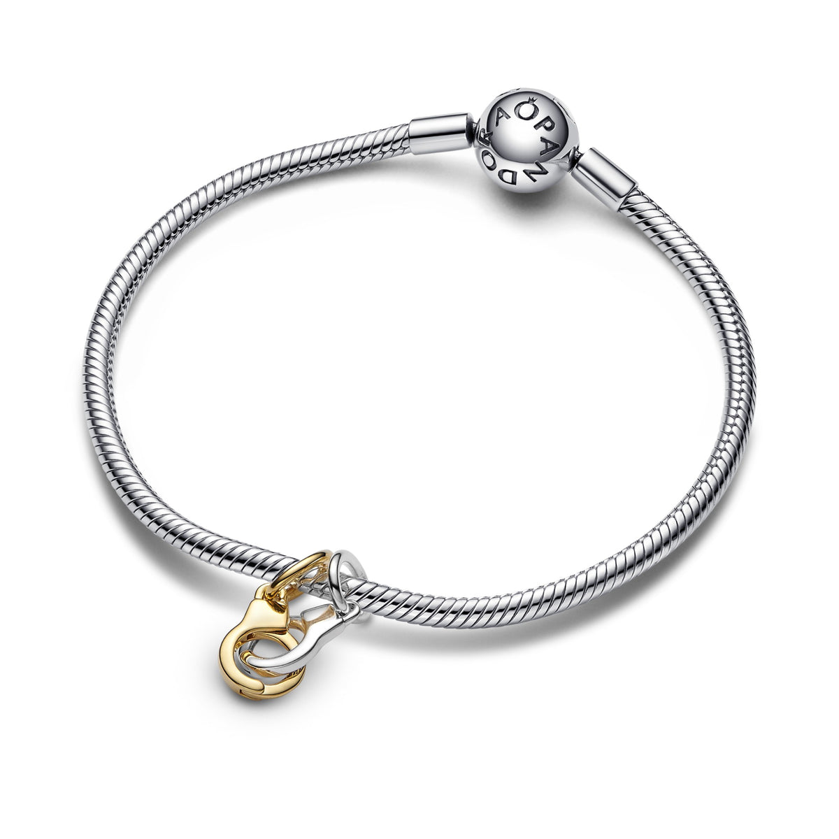 Pandora Te Openen & Deelbare Handboeien Hangende Bedel bicolor zilver en goudverguld 763435C00