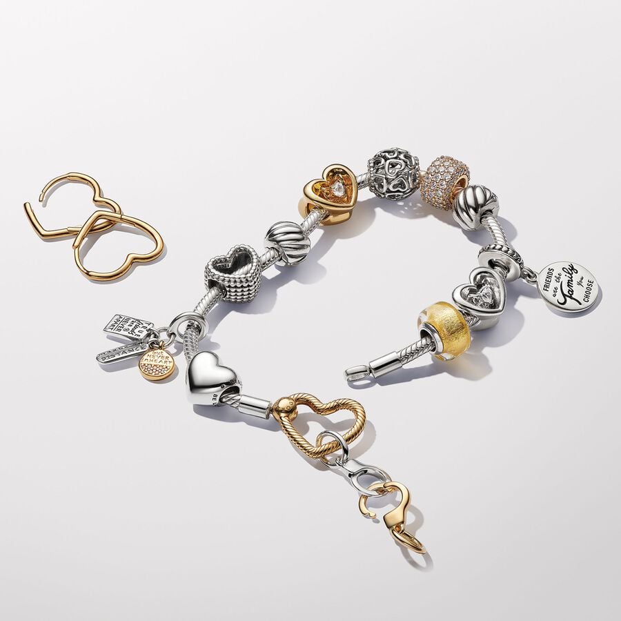 Pandora Vriendschap Driedubbele Hangende Bedel bicolor zilver en goudverguld - 763436C01
