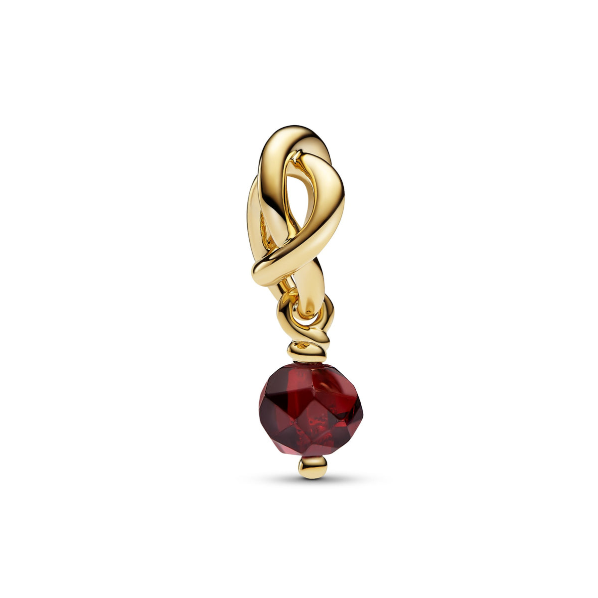 Pandora Facetgeslepen Rode Oneindigheidscirkel Hangende Bedel goudverguld 763462C01