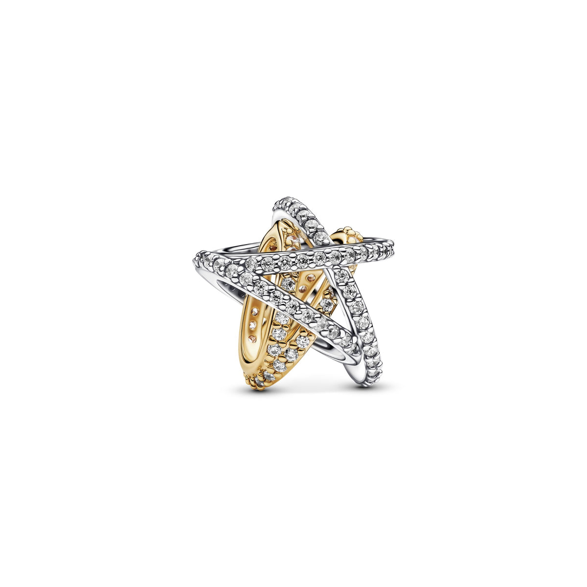 Pandora Sprankelende bedel met ster bicolor zilver en goudverguld