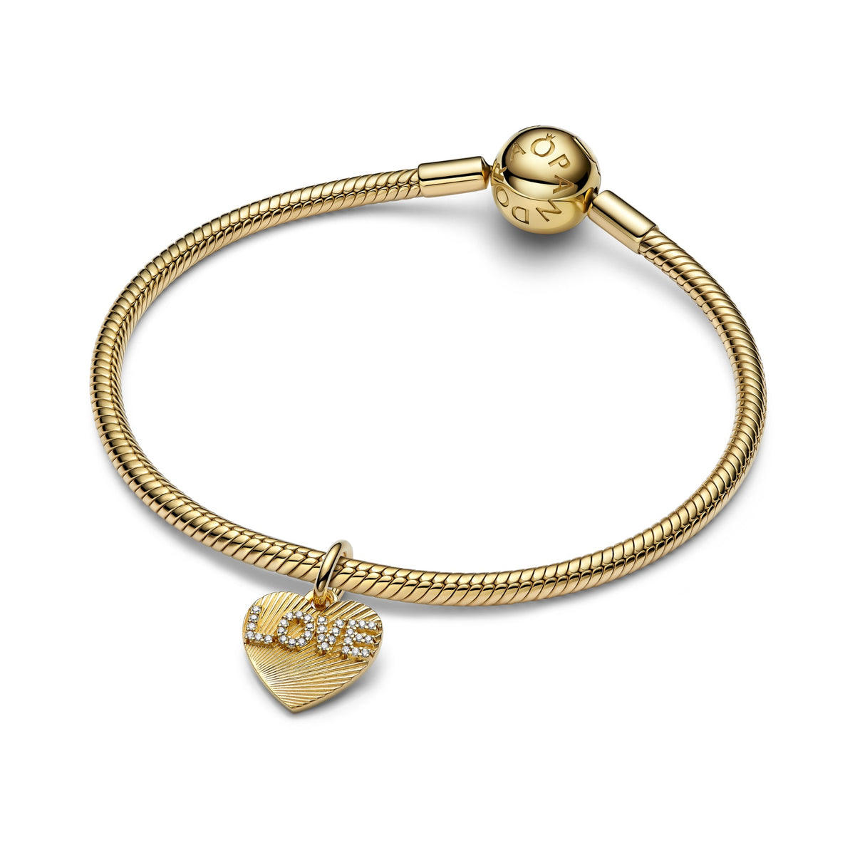 Pandora Hangende bedel met graveerbaar love-hart goudverguld 763604C01