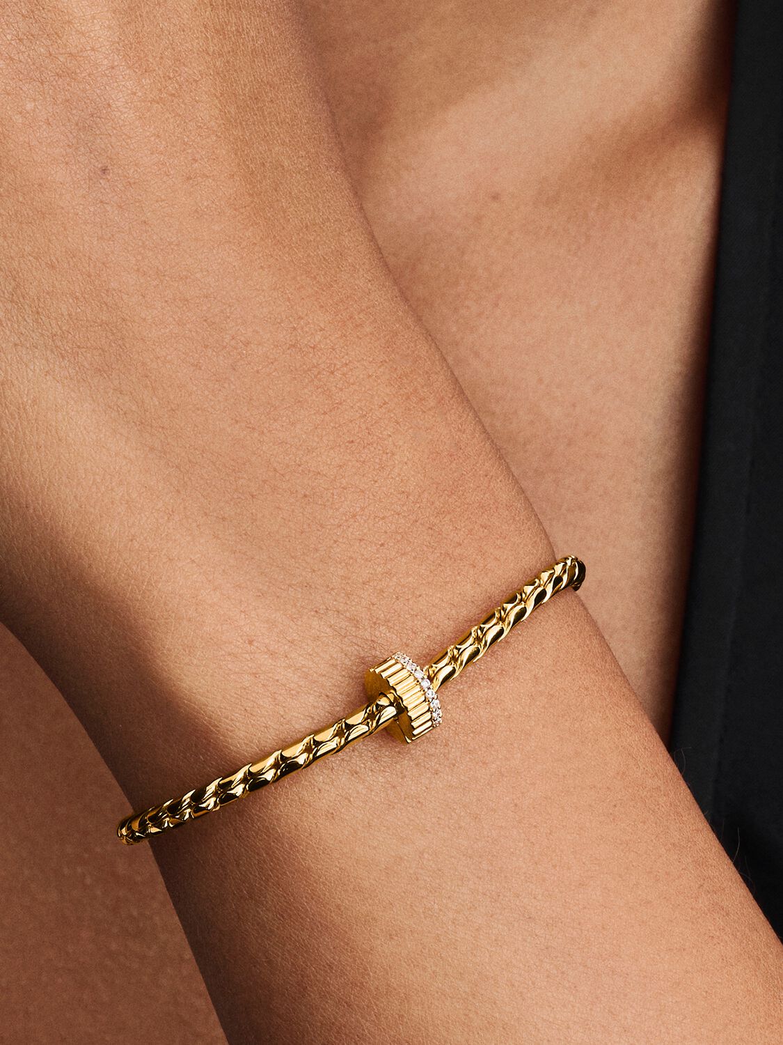 Pandora Clipbedel geribbeld 764078C01