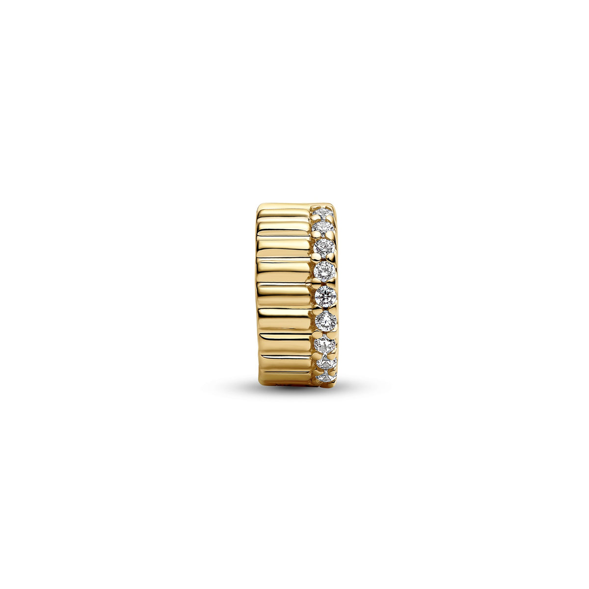 Pandora Clipbedel geribbeld goudverguld 764078C01