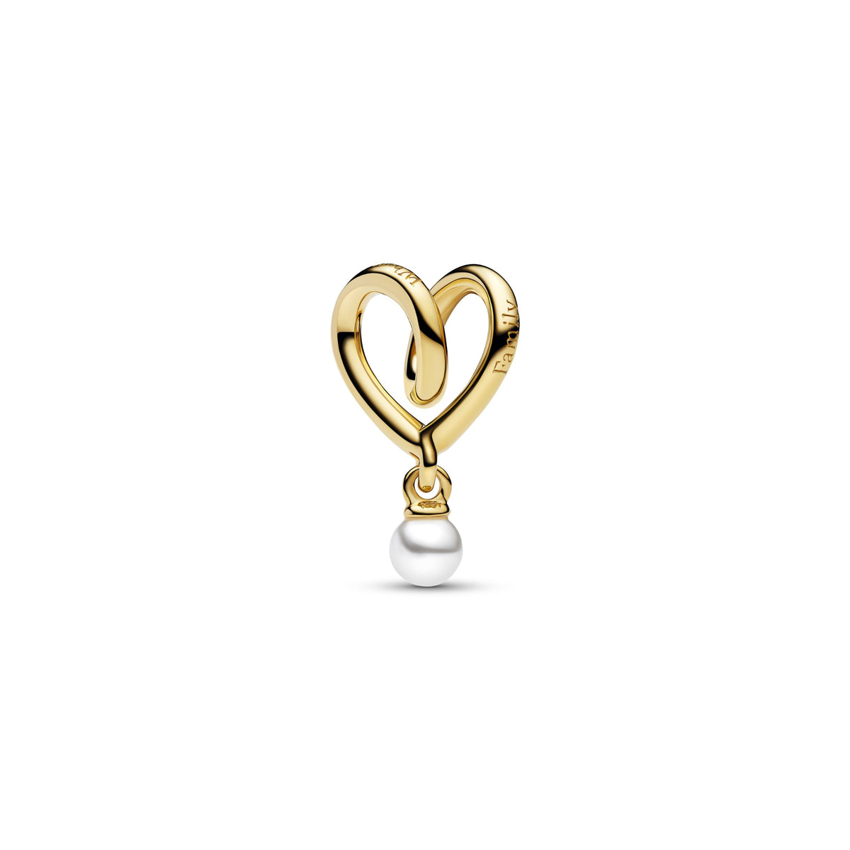Pandora Gedraaid Hart Bedel goudverguld 764138C01