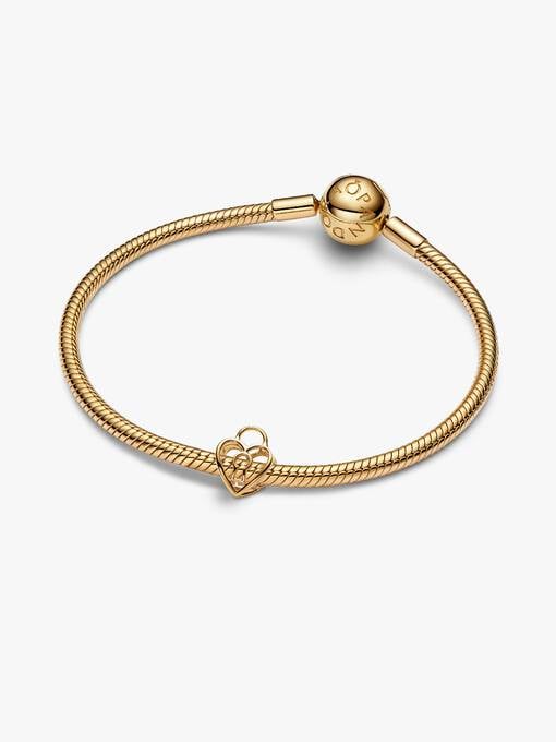 Pandora Opengewerkt Hart Hangslot Bedel goudverguld - 764358C00