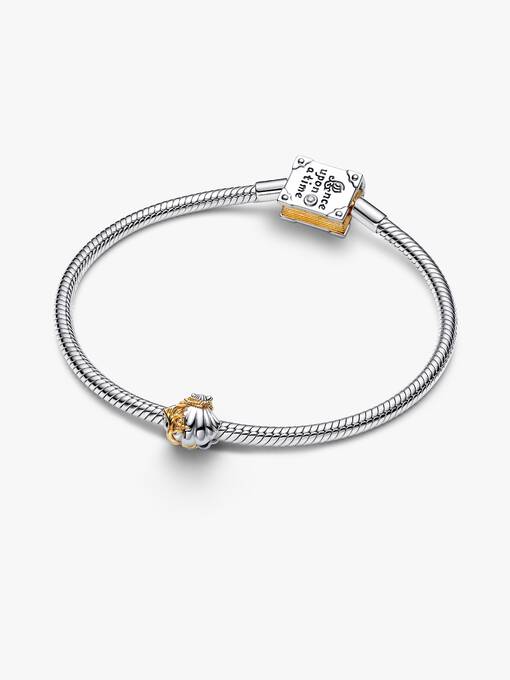 Pandora Disney Prinsessen Ariel Schelp Lab-grown Diamant Tweekleurige Bedel bicolor zilver en goudverguld 764403C01