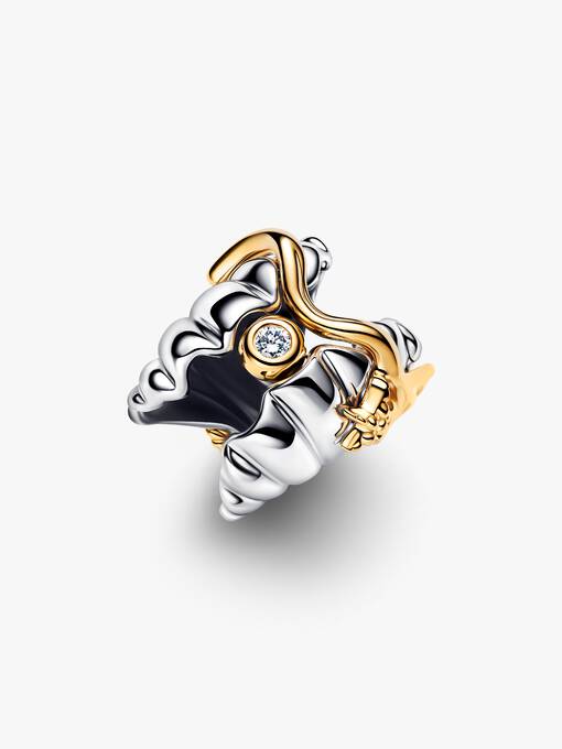 Pandora Disney Prinsessen Ariel Schelp Lab-grown Diamant Tweekleurige Bedel bicolor zilver en goudverguld 764403C01