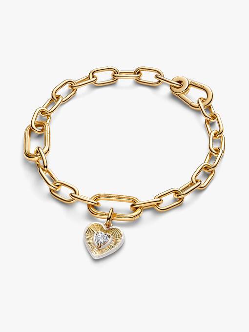Pandora Stralend Wit Hart Medaillonbedel goudverguld medallion - 764409C01