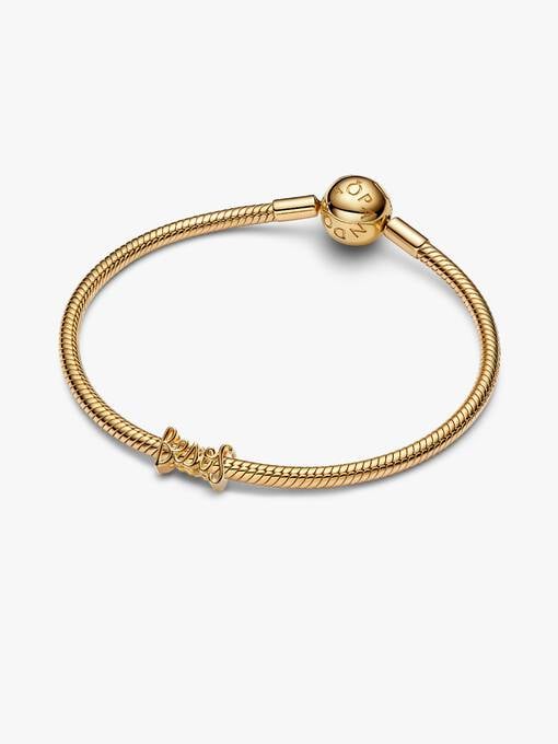 Pandora Bedel met Tekst Besos goudverguld - 764422C00