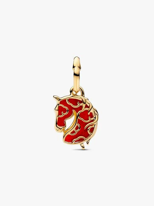 Pandora Rood Vuur Paard Muranoglazen Hangende Bedel goudverguld - 764431C01