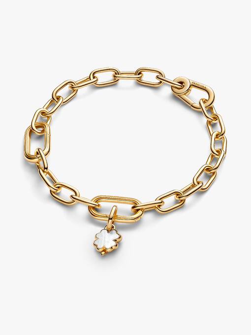 Pandora Wit Klavertjevier Hangende Bedel goudverguld - 764564C01