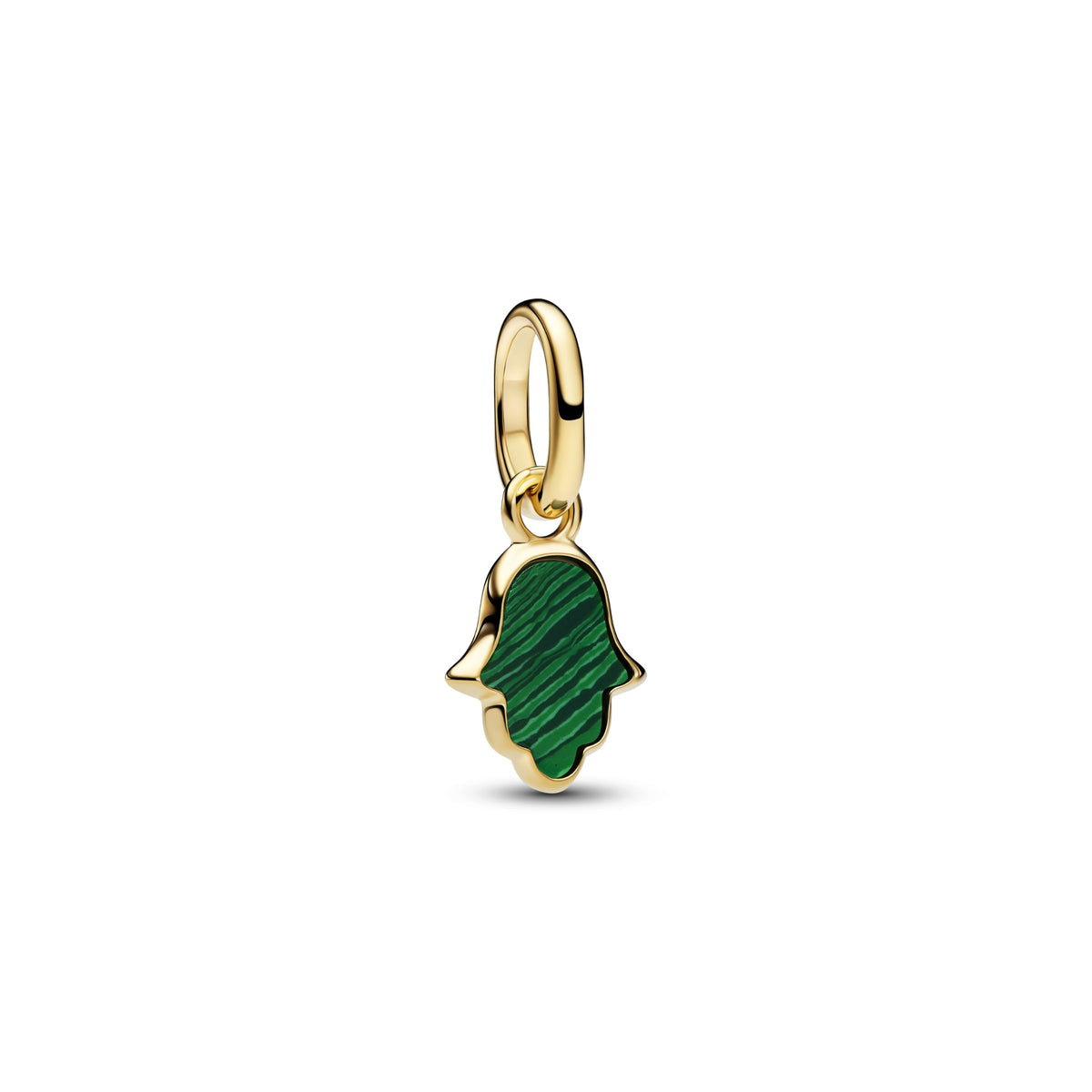 Pandora Groene Hamsa Hand Mini Hangende Bedel goudverguld