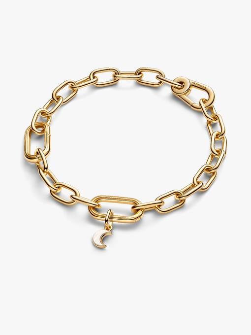 Pandora Witte Halve Maan Mini Hangende Bedel goudverguld 764614C01