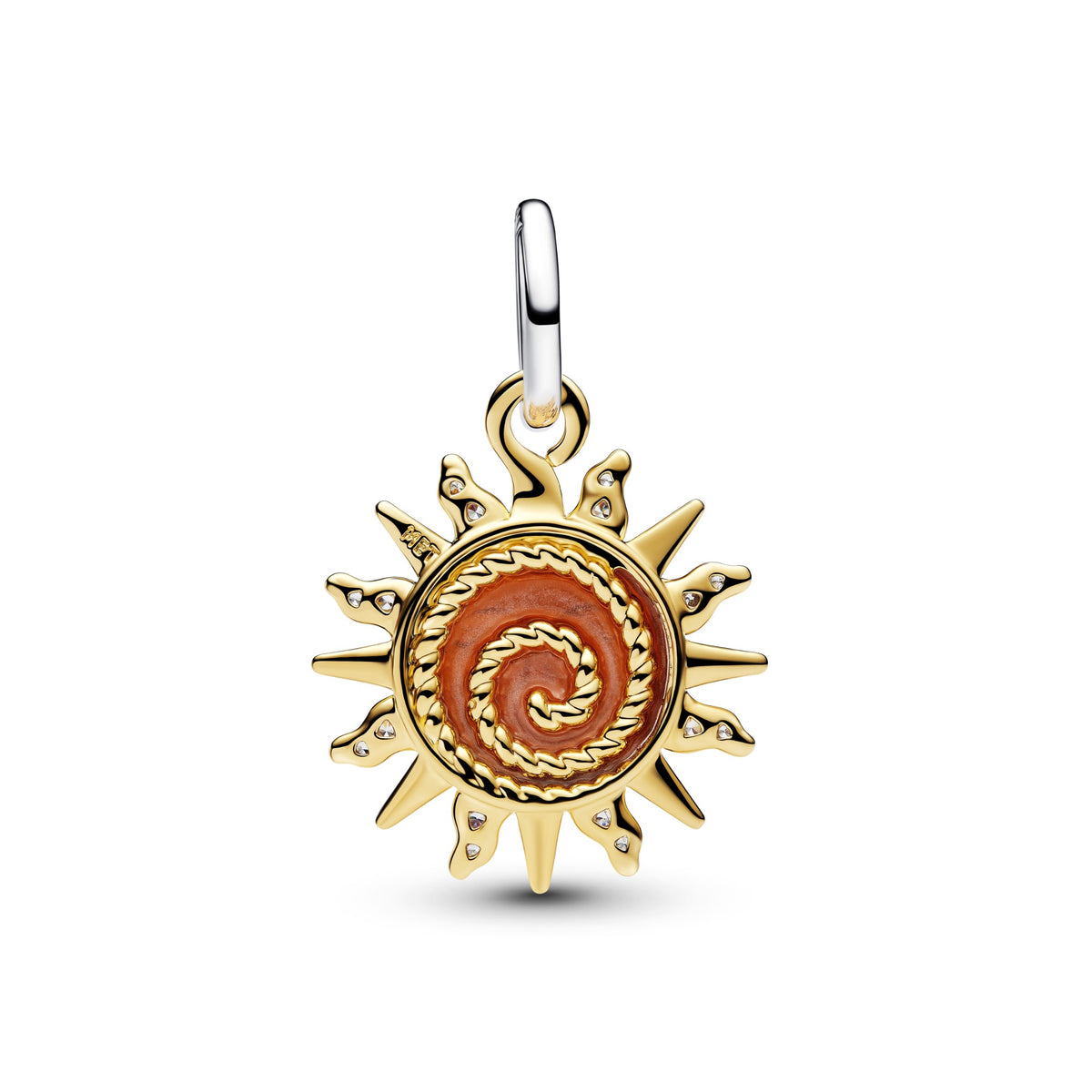 Pandora Wervelende Zon Tweekleurige Hangende Bedel bicolor zilver en goudverguld 764703C01