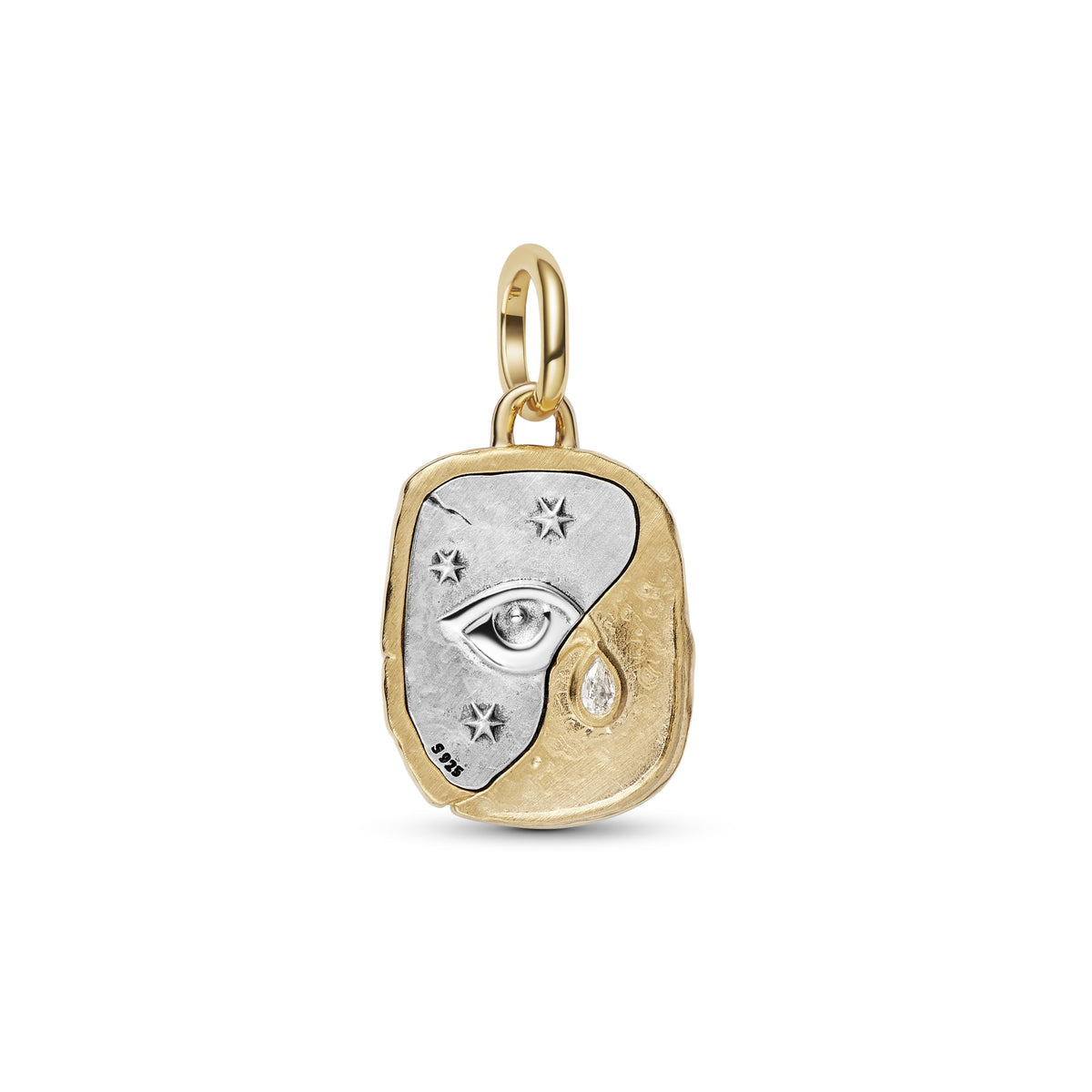 Pandora Oog Medaillonbedel bicolor zilver en goudverguld