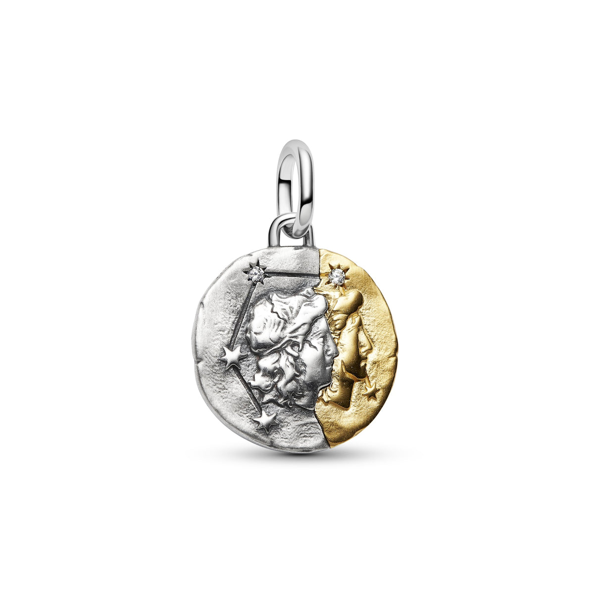 Pandora Dierenriem Tweeling Medaillonbedel bicolor zilver en goudverguld